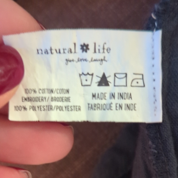 NATURAL LIFE Black Blouse with Colorful Embroidery - Picture 8 of 8